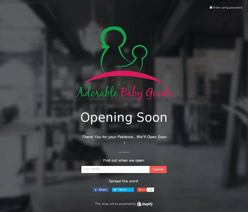 adorablebabygoods.com — Shopify storefront screenshot