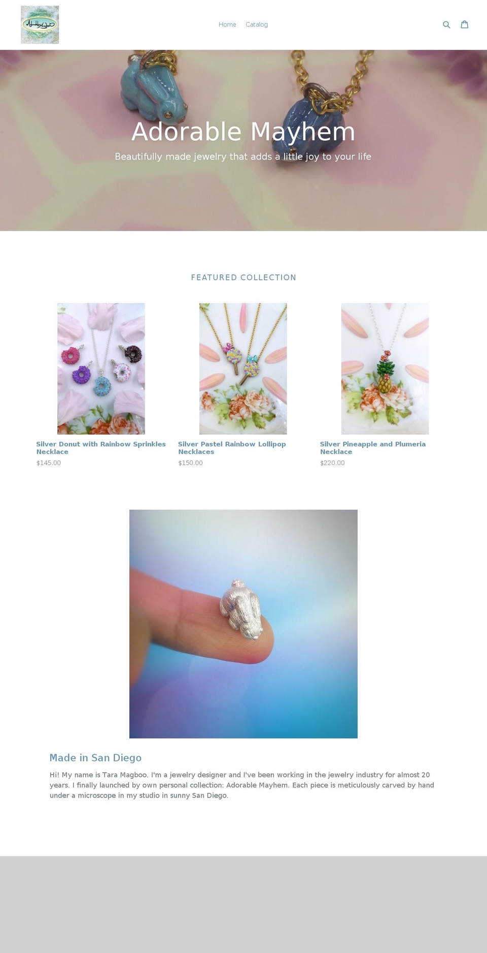 adorablemayhem.com — Shopify storefront screenshot