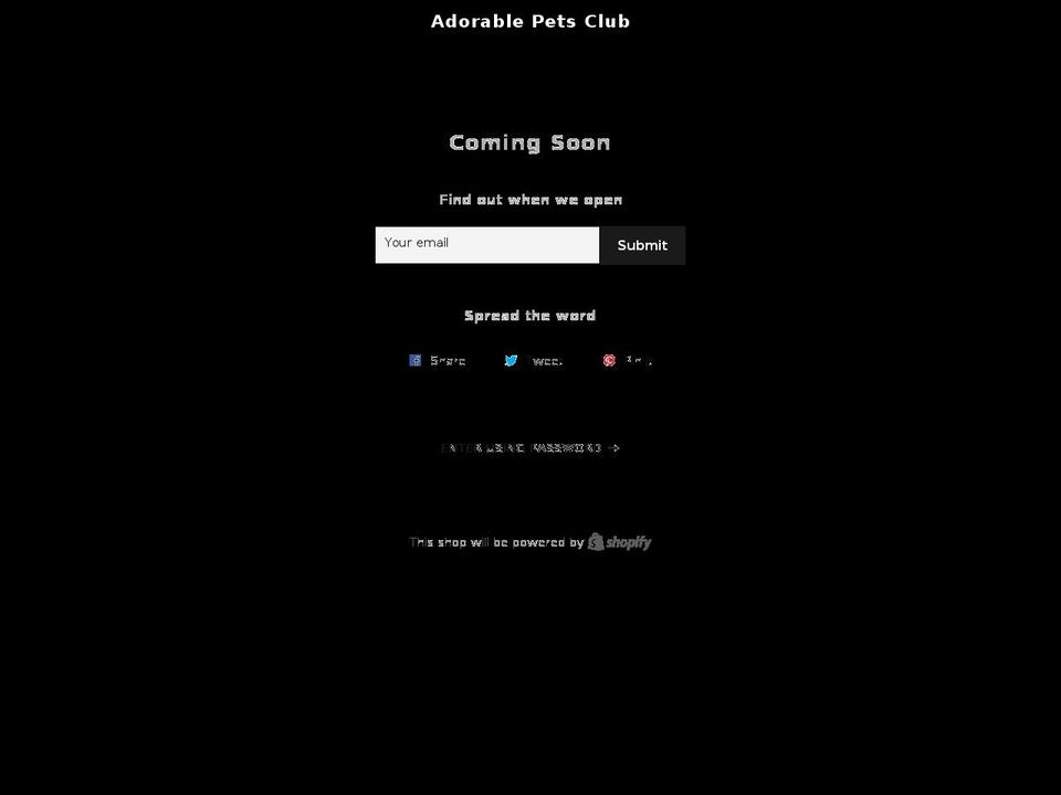 adorablepetsclub.com — Shopify storefront screenshot