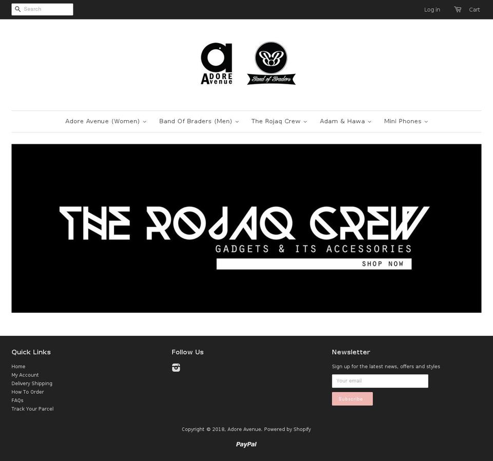 adoreavenue.com — Shopify storefront screenshot