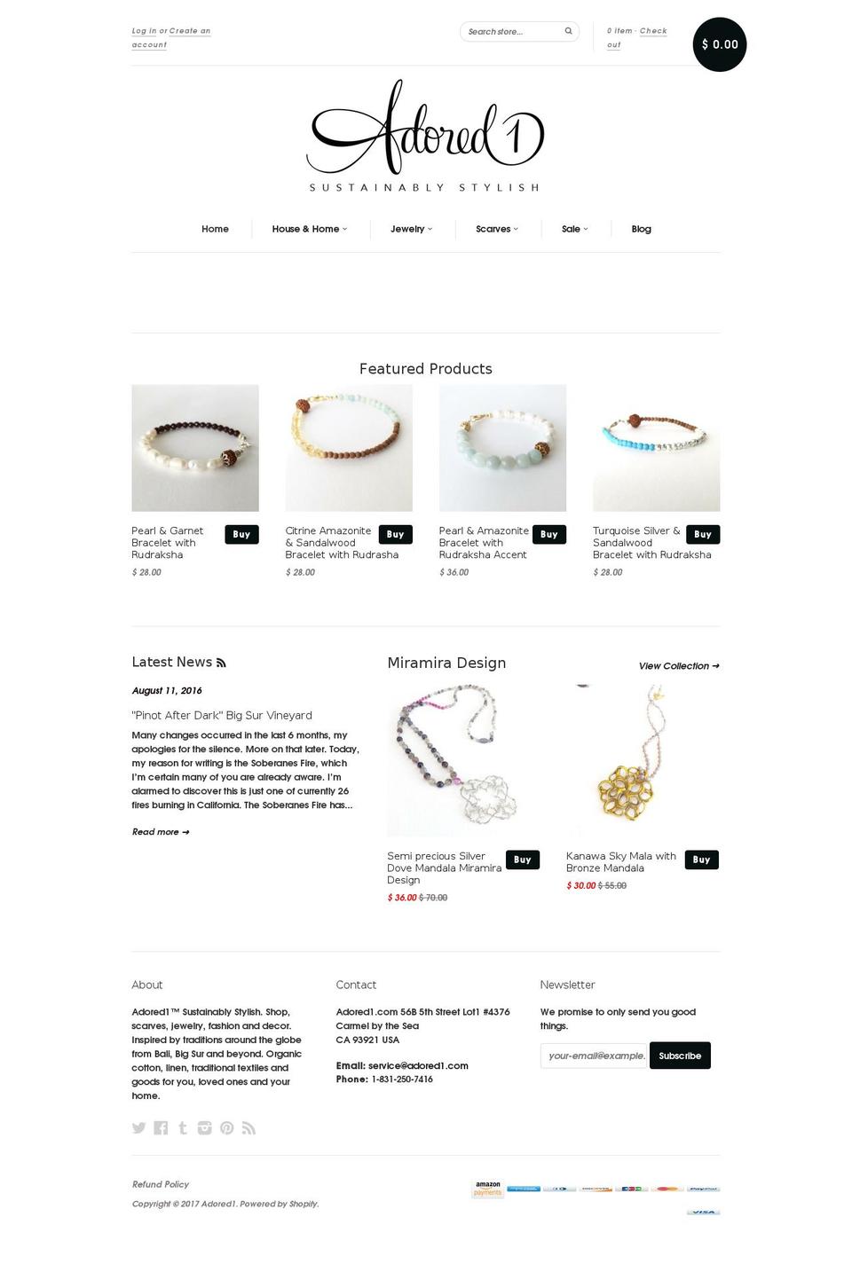 adored1.com shopify website screenshot