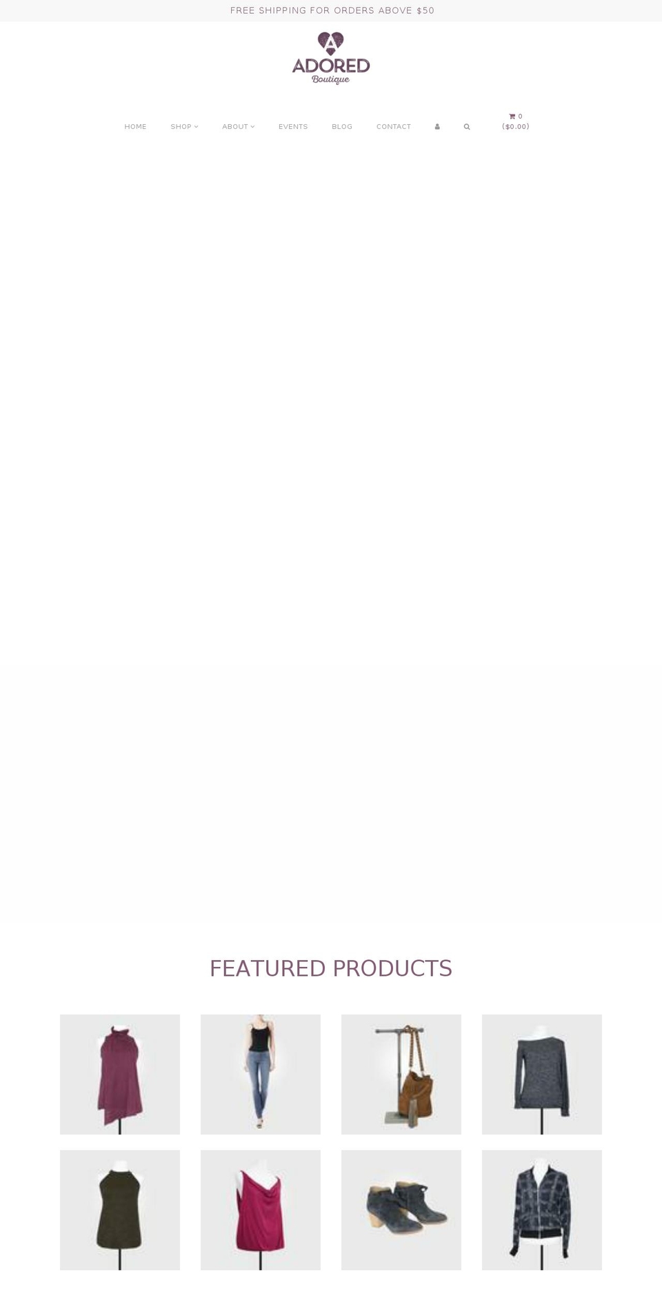 adoredboutique.com shopify website screenshot