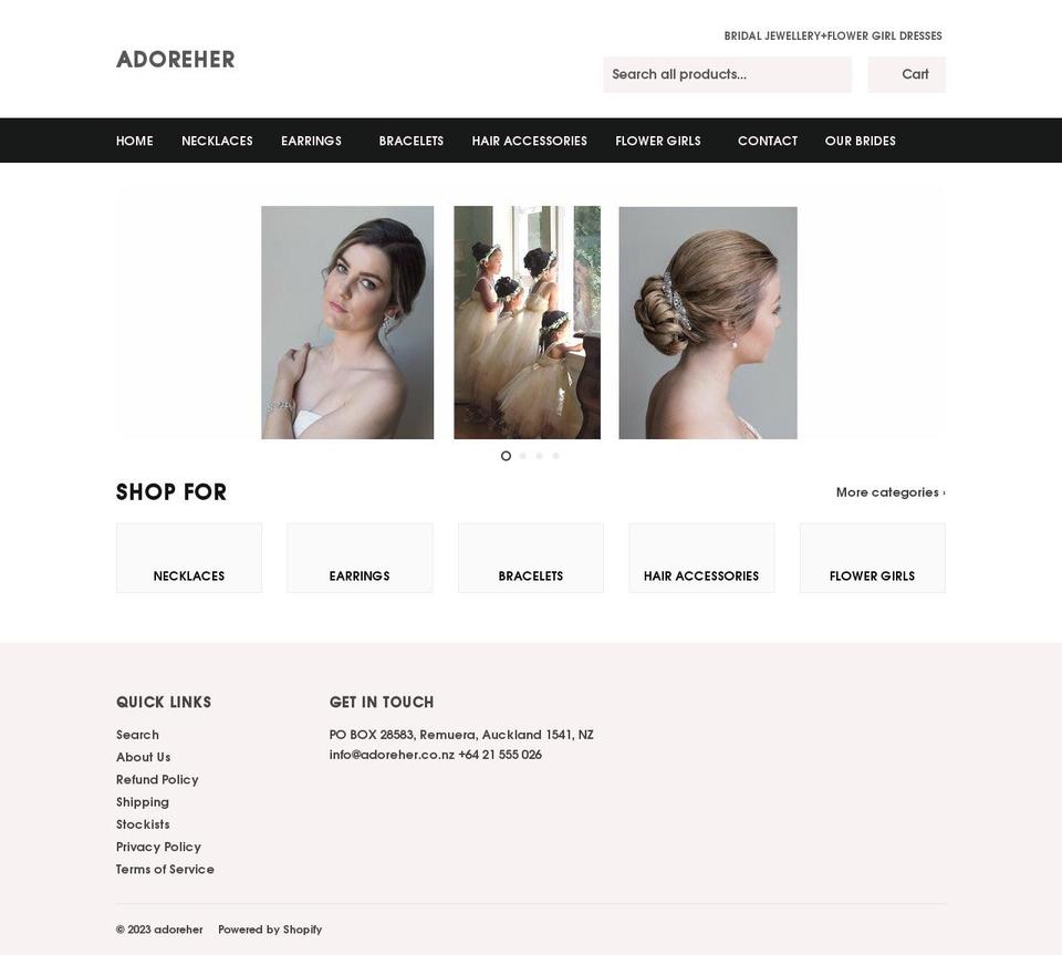 adoreher.co.nz shopify website screenshot