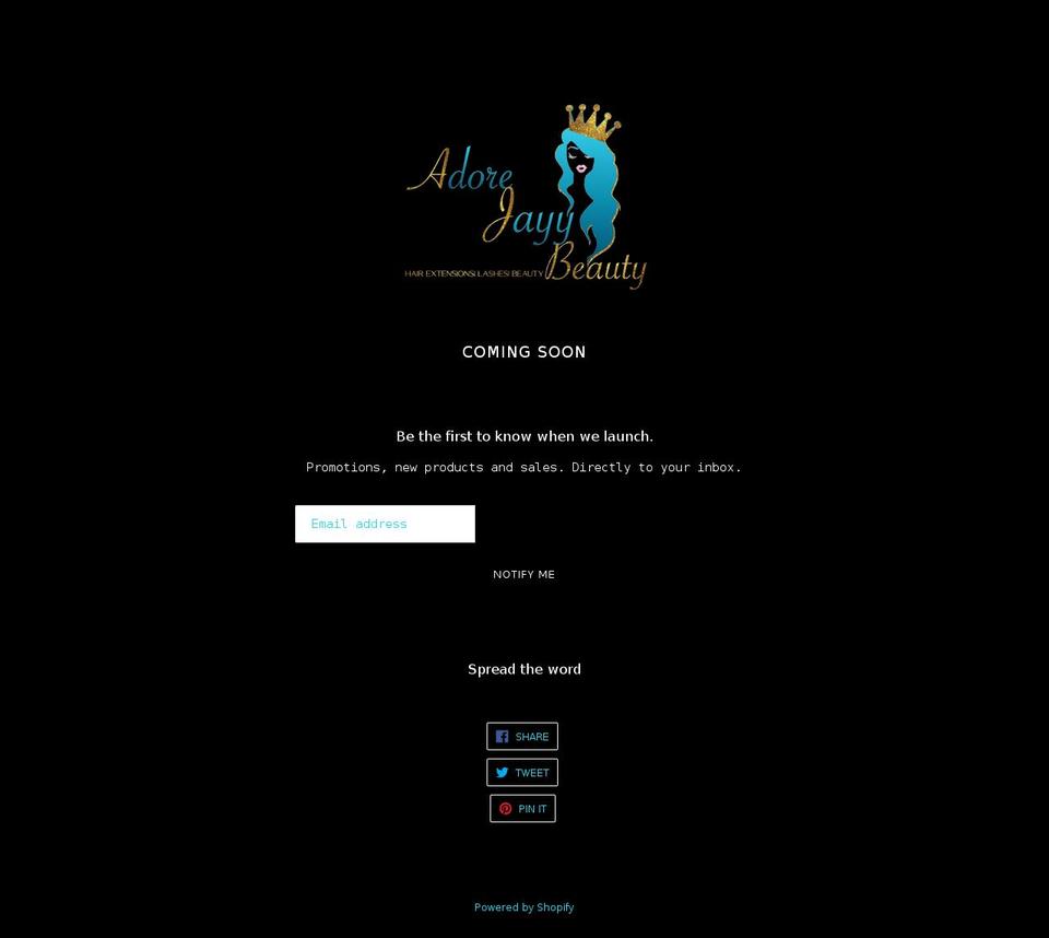 adorejayybeauty.com shopify website screenshot