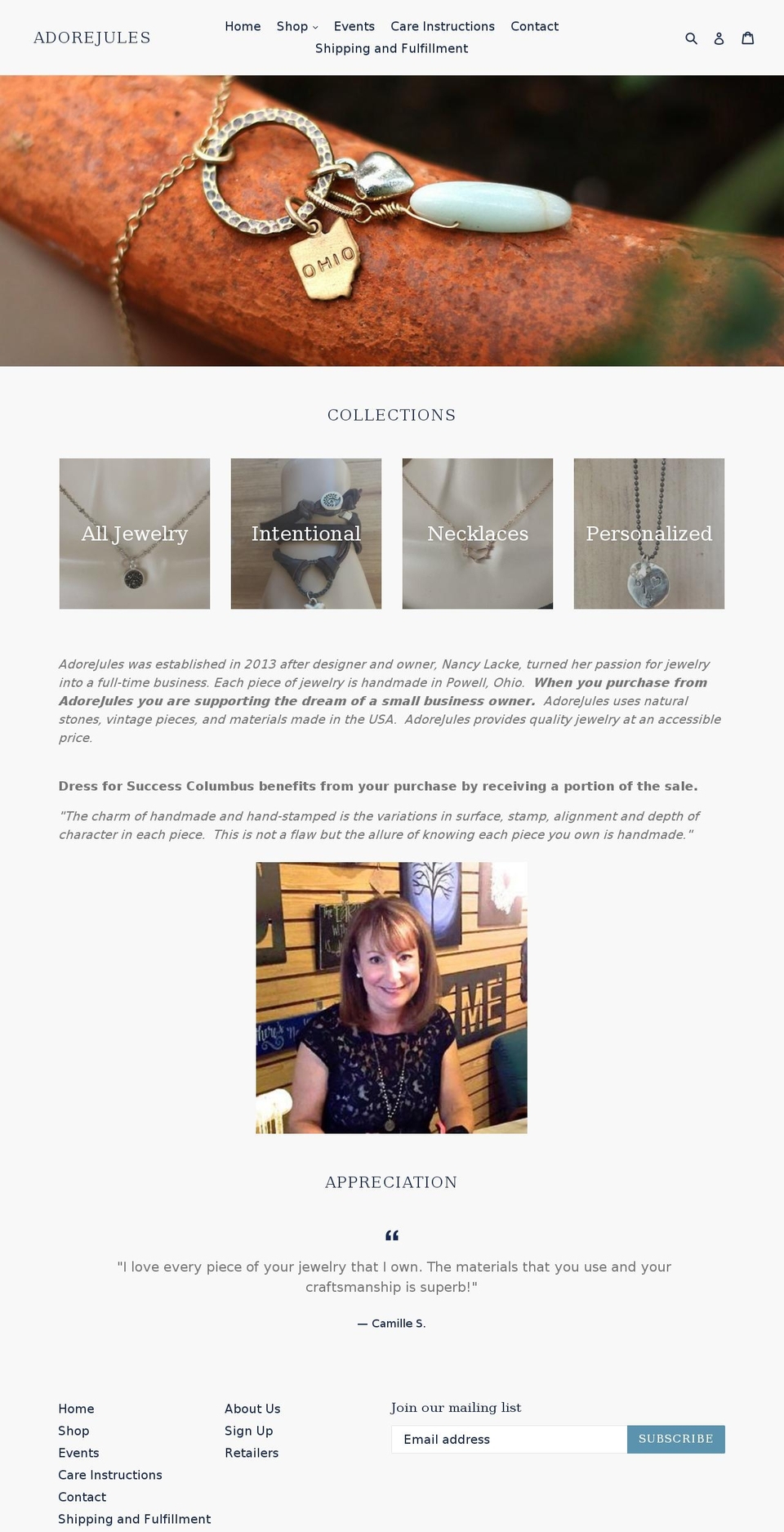 adorejules.com shopify website screenshot