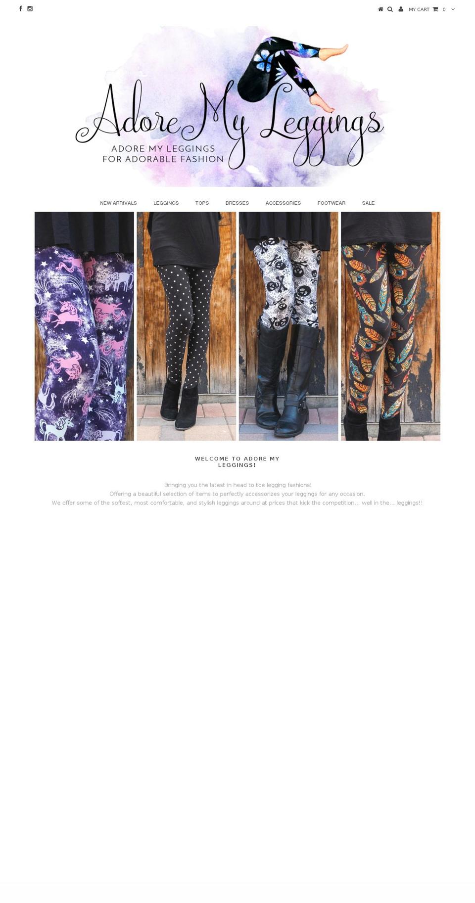 adoremyleggings.com — Shopify storefront screenshot