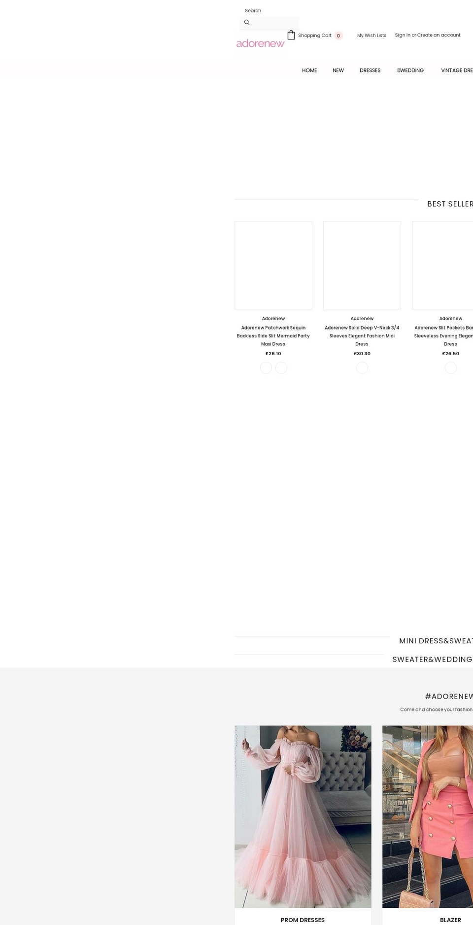 adorenew.com shopify website screenshot