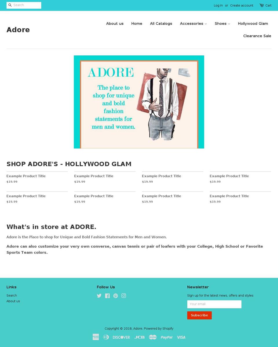 adoreourstore.com — Shopify storefront screenshot