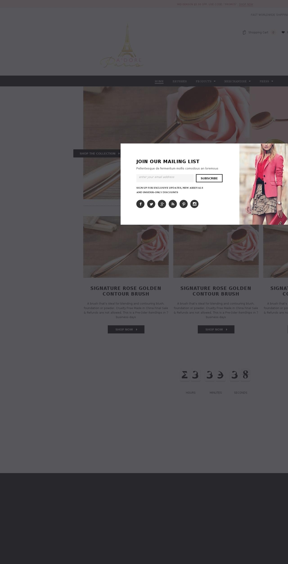 adoreparis.com shopify website screenshot