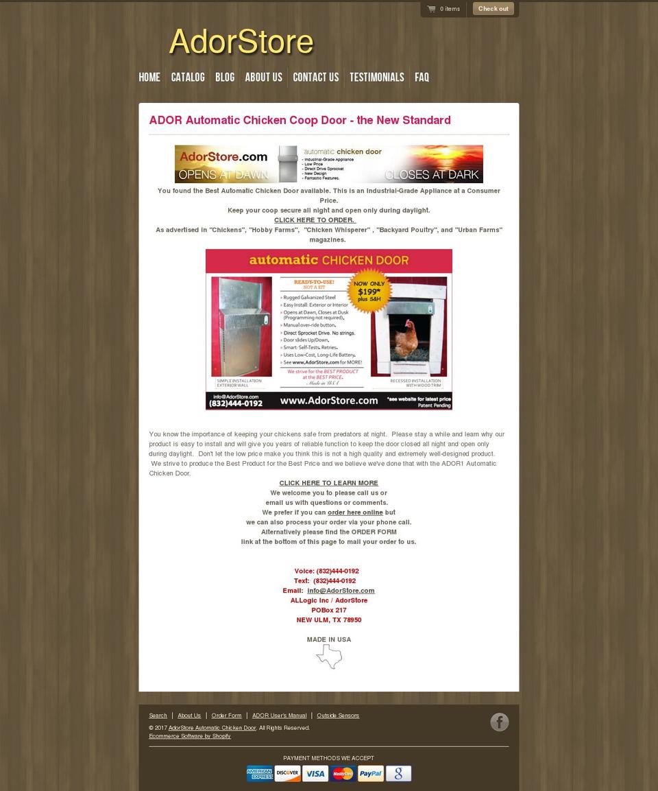 adorestore.com shopify website screenshot