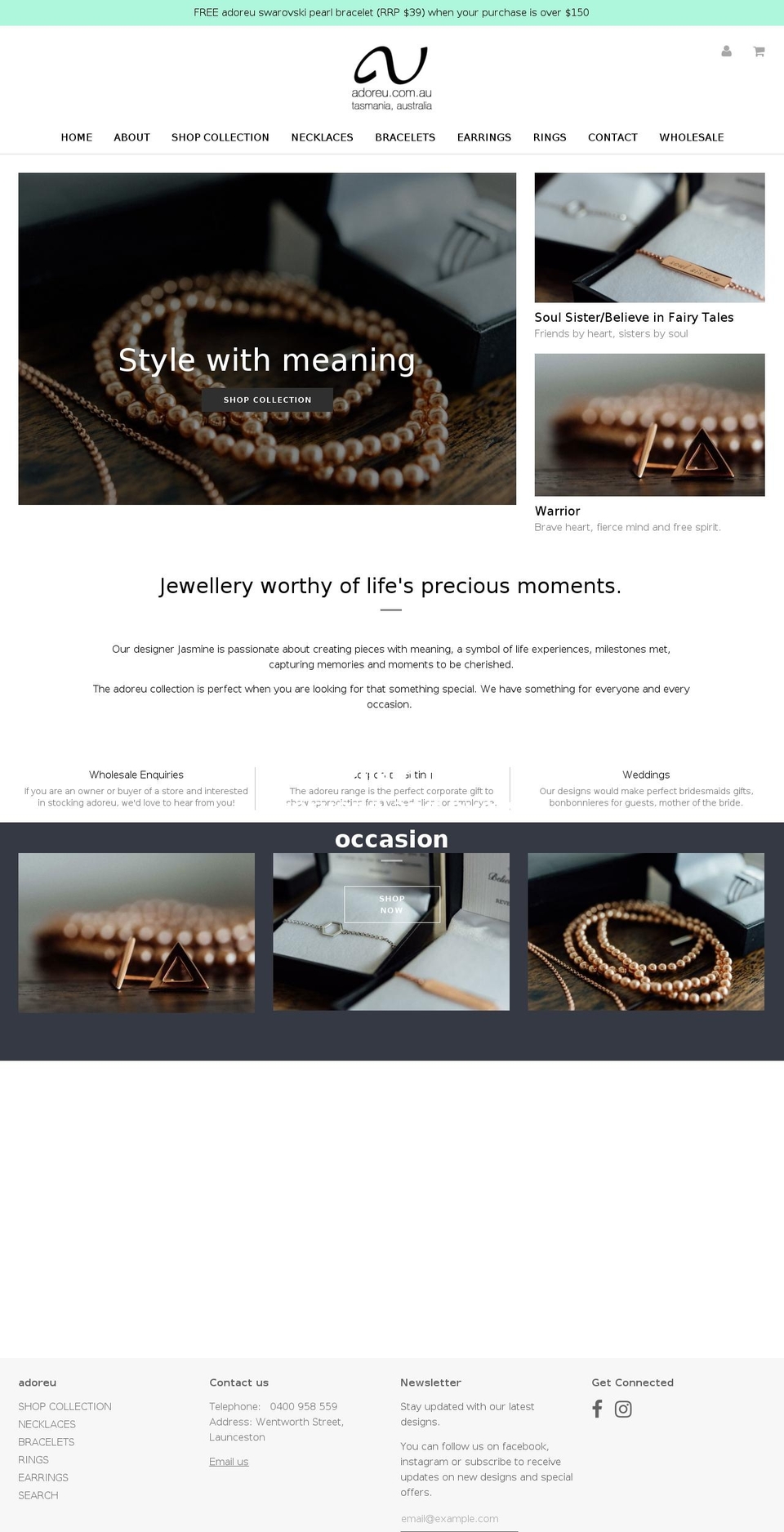 adoreu.com.au shopify website screenshot