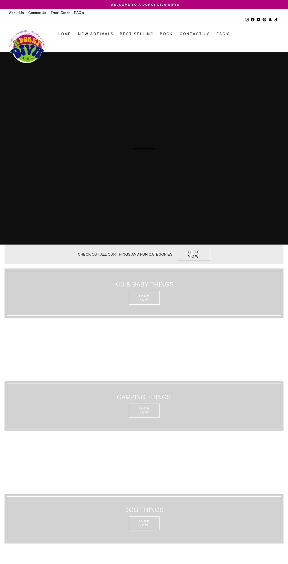adorkydiva.com shopify website screenshot