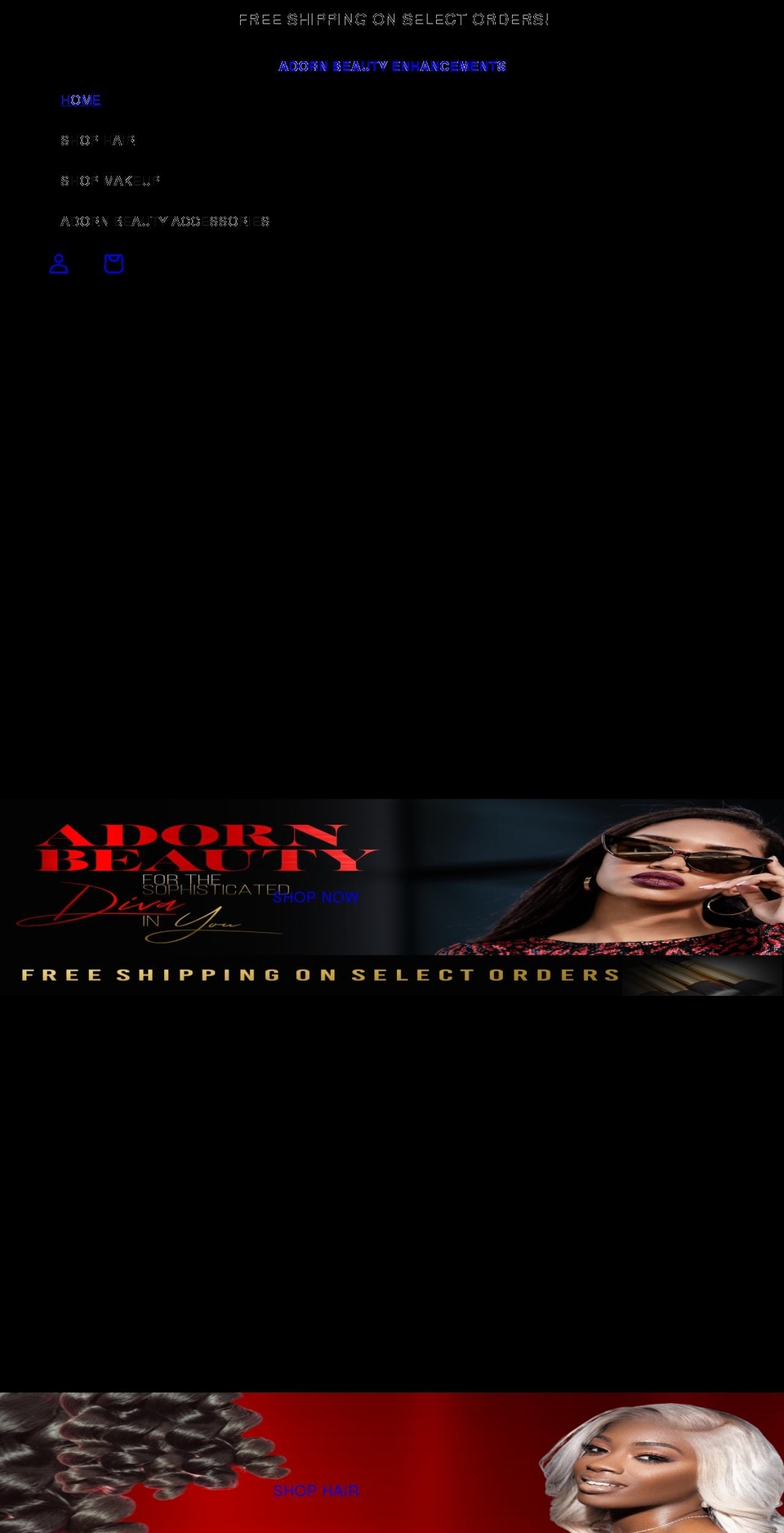 adornbeautyenhancements.com shopify website screenshot