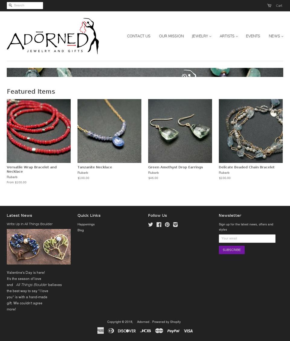 adornedbynomad.com — Shopify storefront screenshot