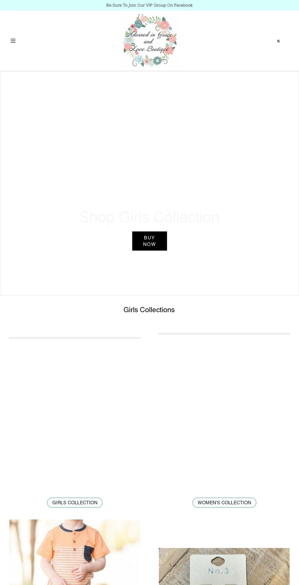 adornedingraceandloveboutique.com shopify website screenshot