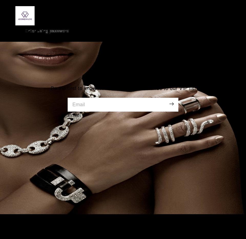 adornedinlove.com shopify website screenshot