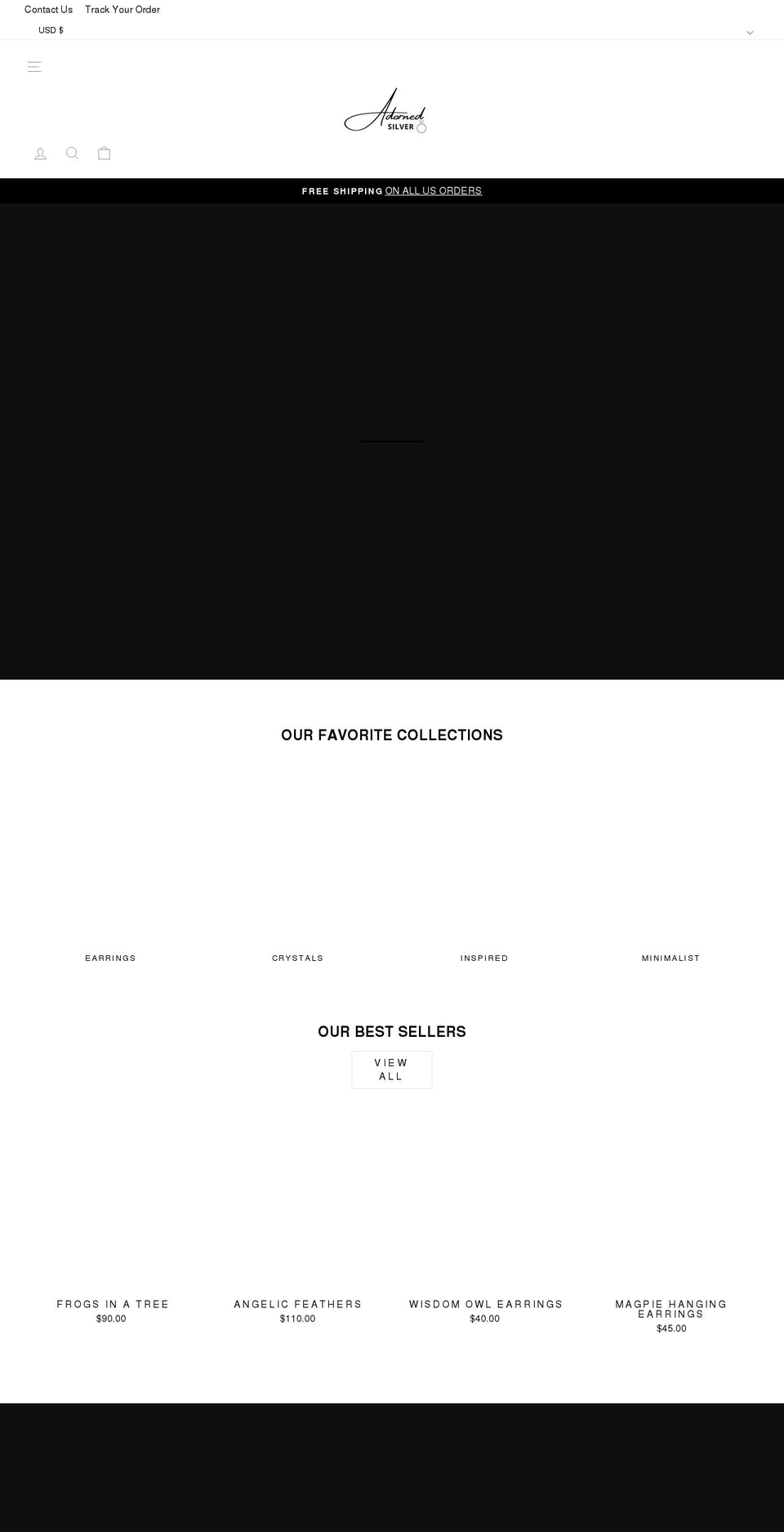 adornedsilver.com shopify website screenshot