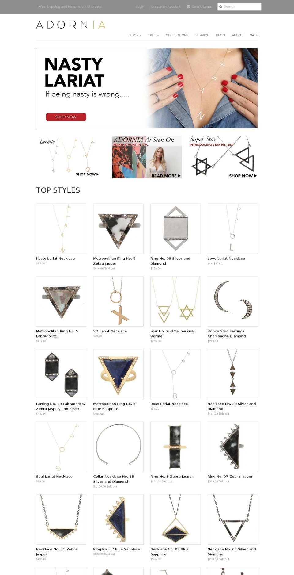 adorniajewelry.com shopify website screenshot