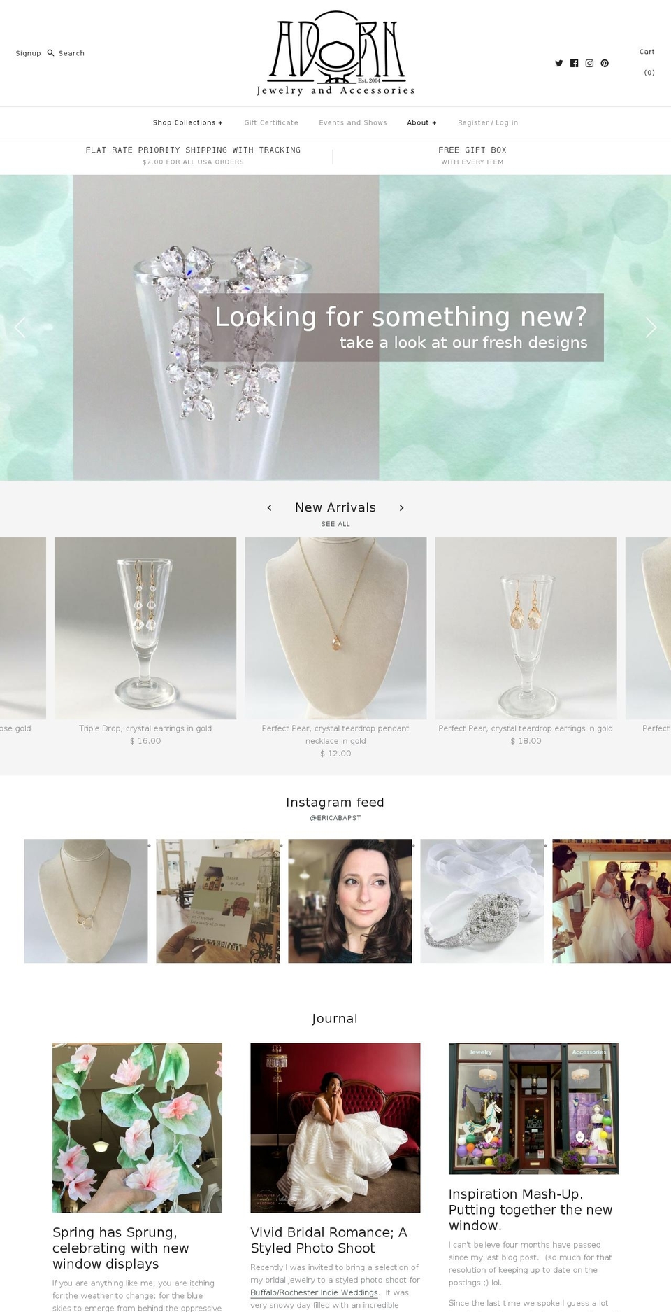 adornjewelryandaccessories.com shopify website screenshot