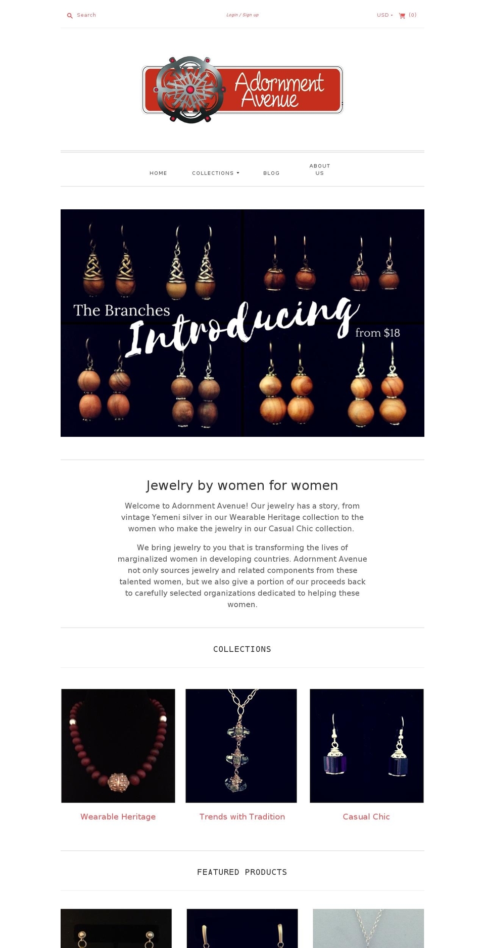 adornmentavenue.com — Shopify storefront screenshot