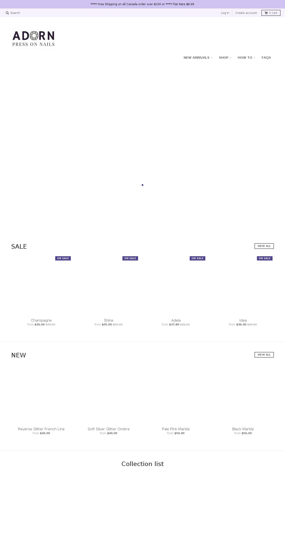 adornpressonnails.com shopify website screenshot