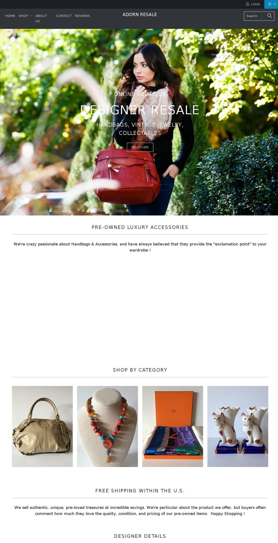 adornresale.com shopify website screenshot