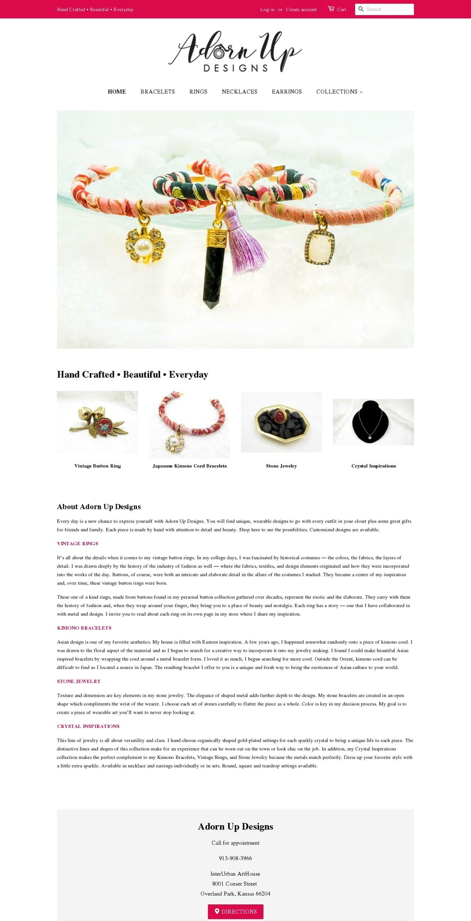 adornupdesigns.com — Shopify storefront screenshot