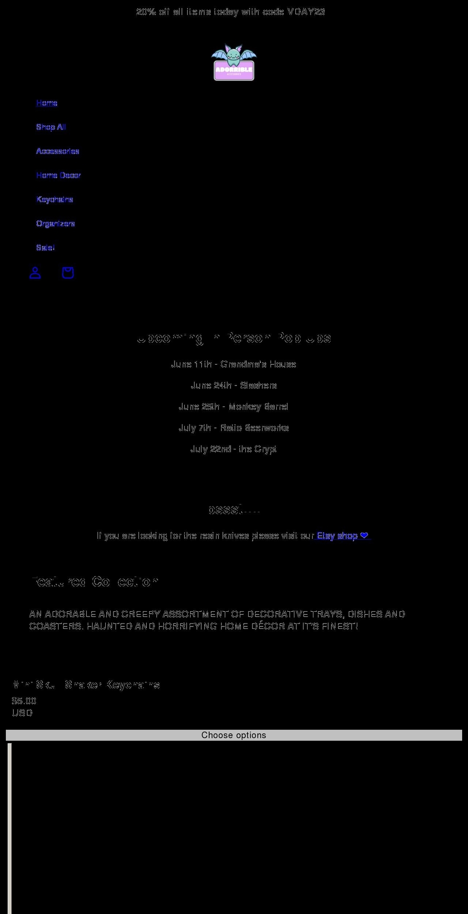 adorrible.com shopify website screenshot