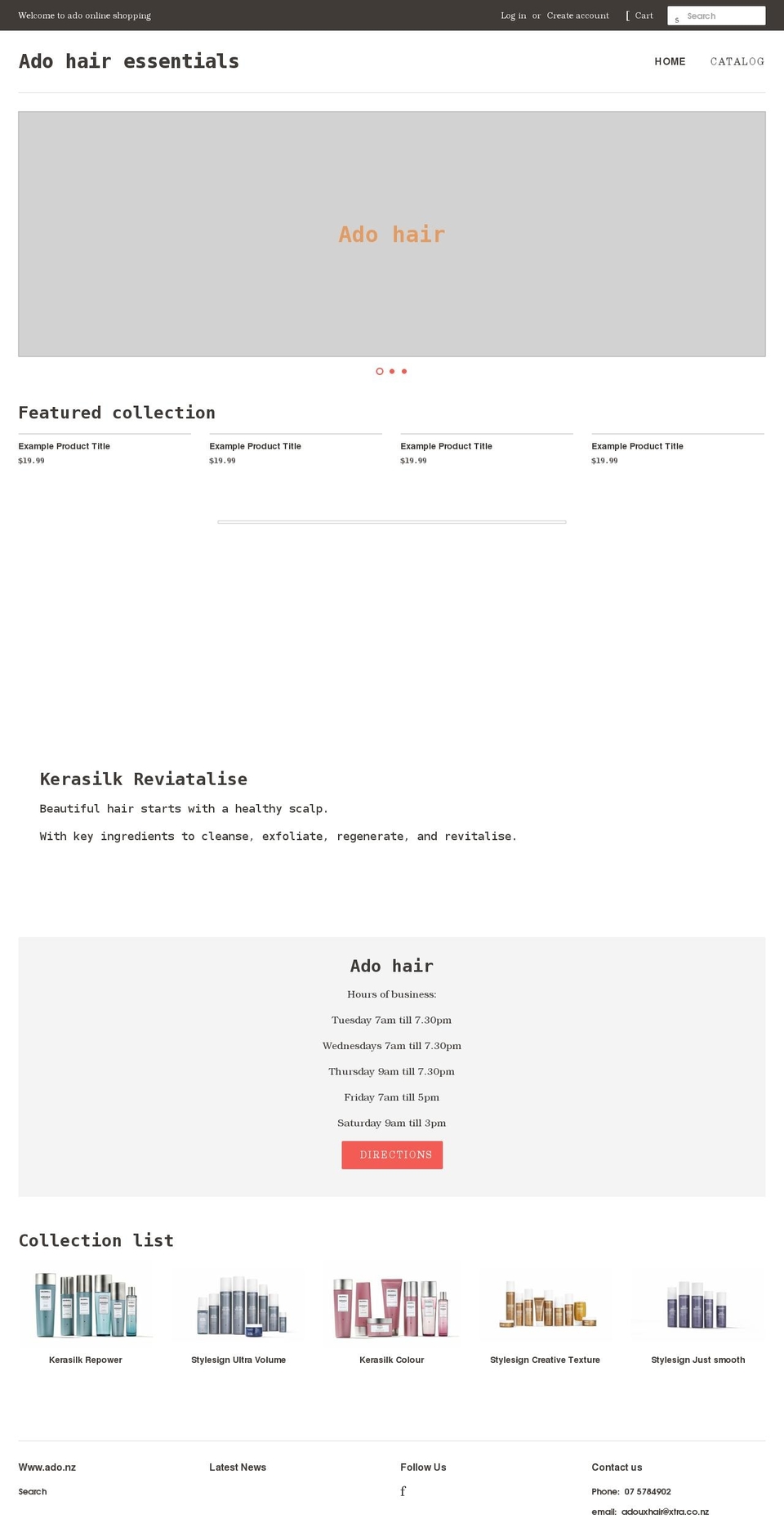 adoshop.nz shopify website screenshot