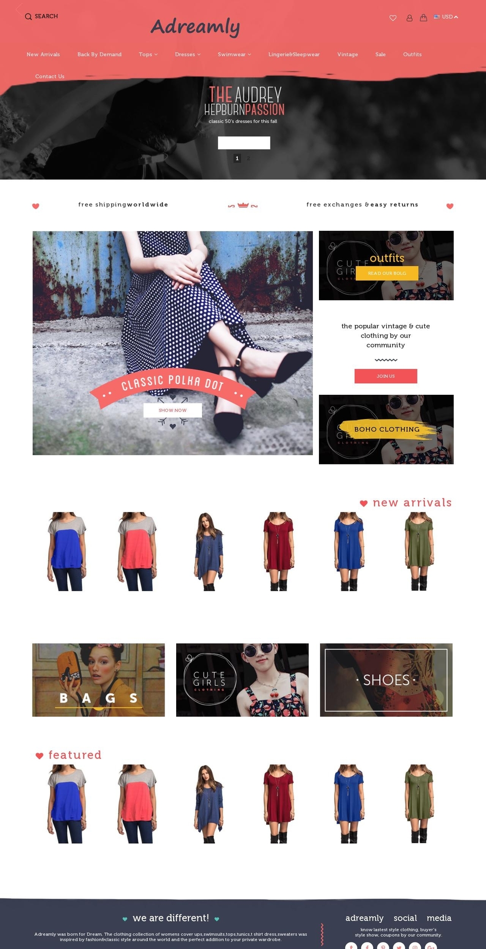 adreamly.com — Shopify storefront screenshot