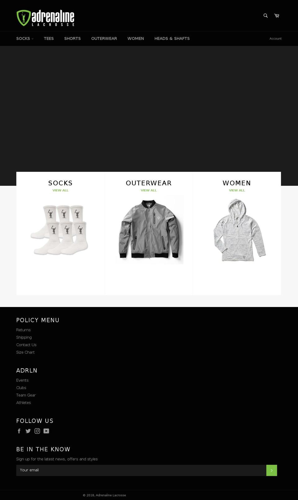 adrenalineclothes.com — Shopify storefront screenshot
