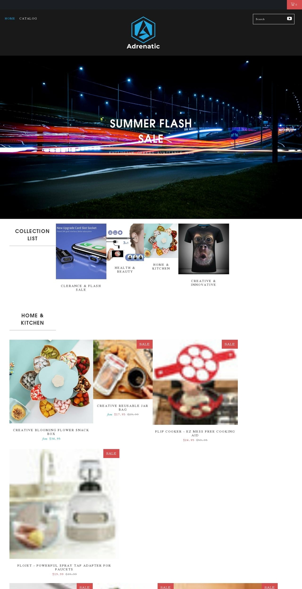adrenatic.com shopify website screenshot