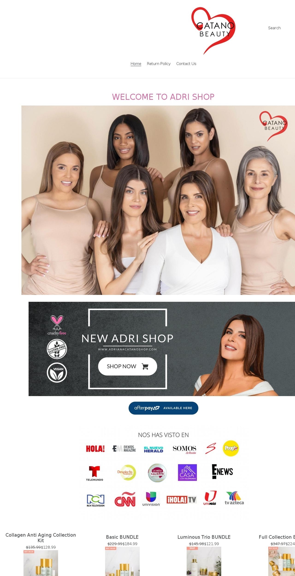 adrianacatanoshop.com shopify website screenshot