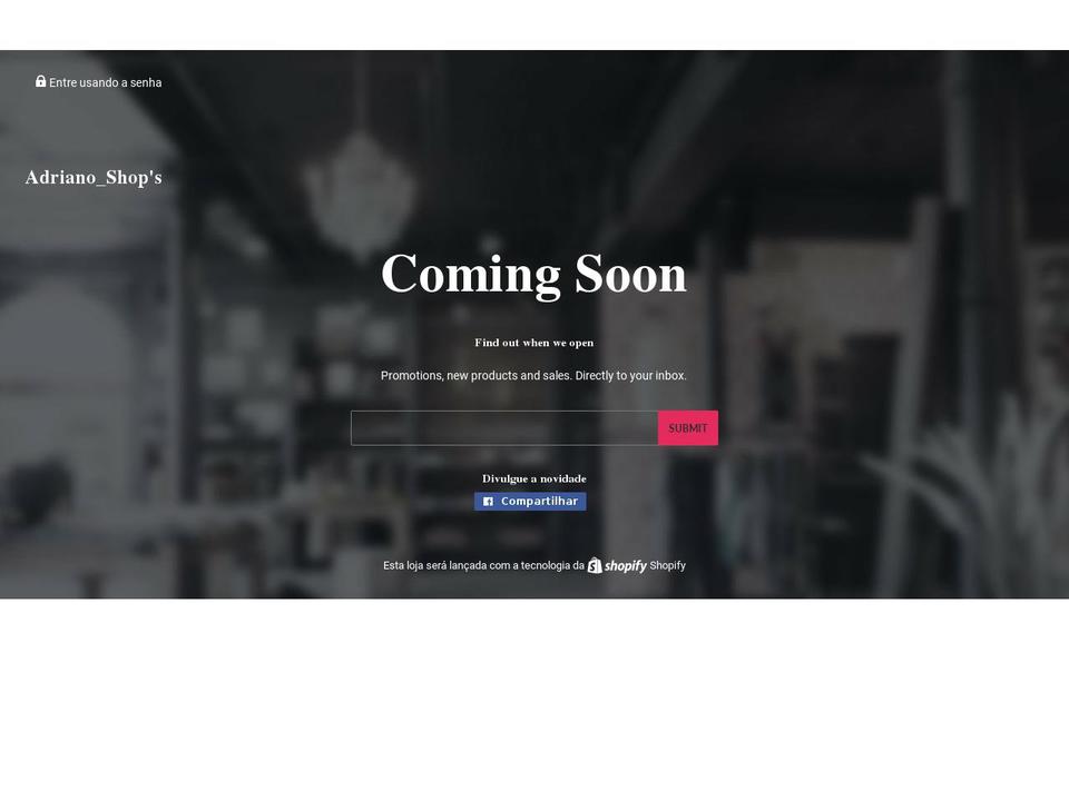 adrianoshop.com — Shopify storefront screenshot