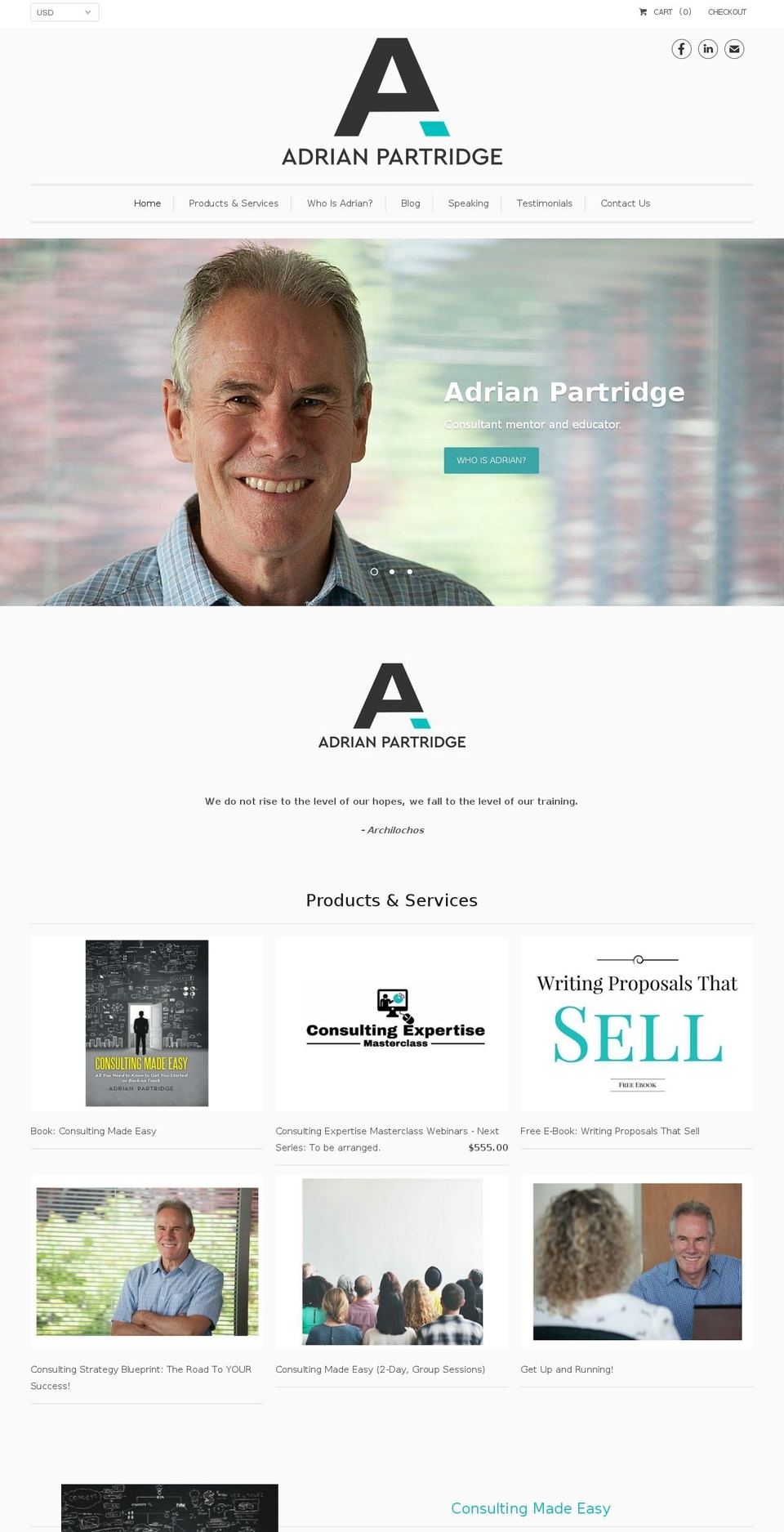 adrianpartridge.com — Shopify storefront screenshot