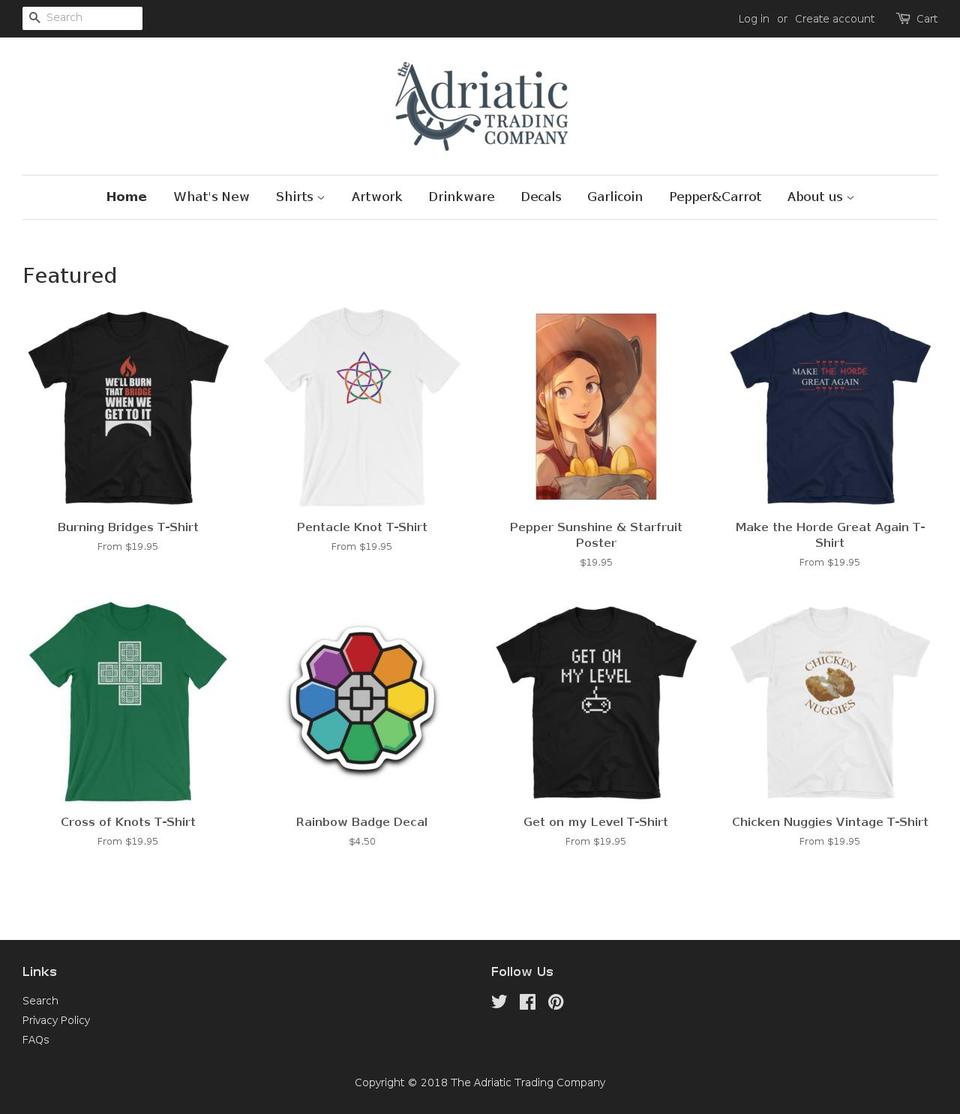 adriatictradingcompany.com — Shopify storefront screenshot