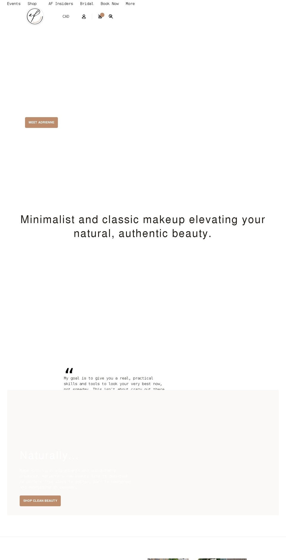 adriennefurrie.com shopify website screenshot