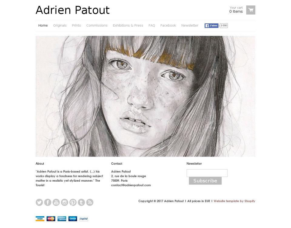 adrienpatout.com shopify website screenshot