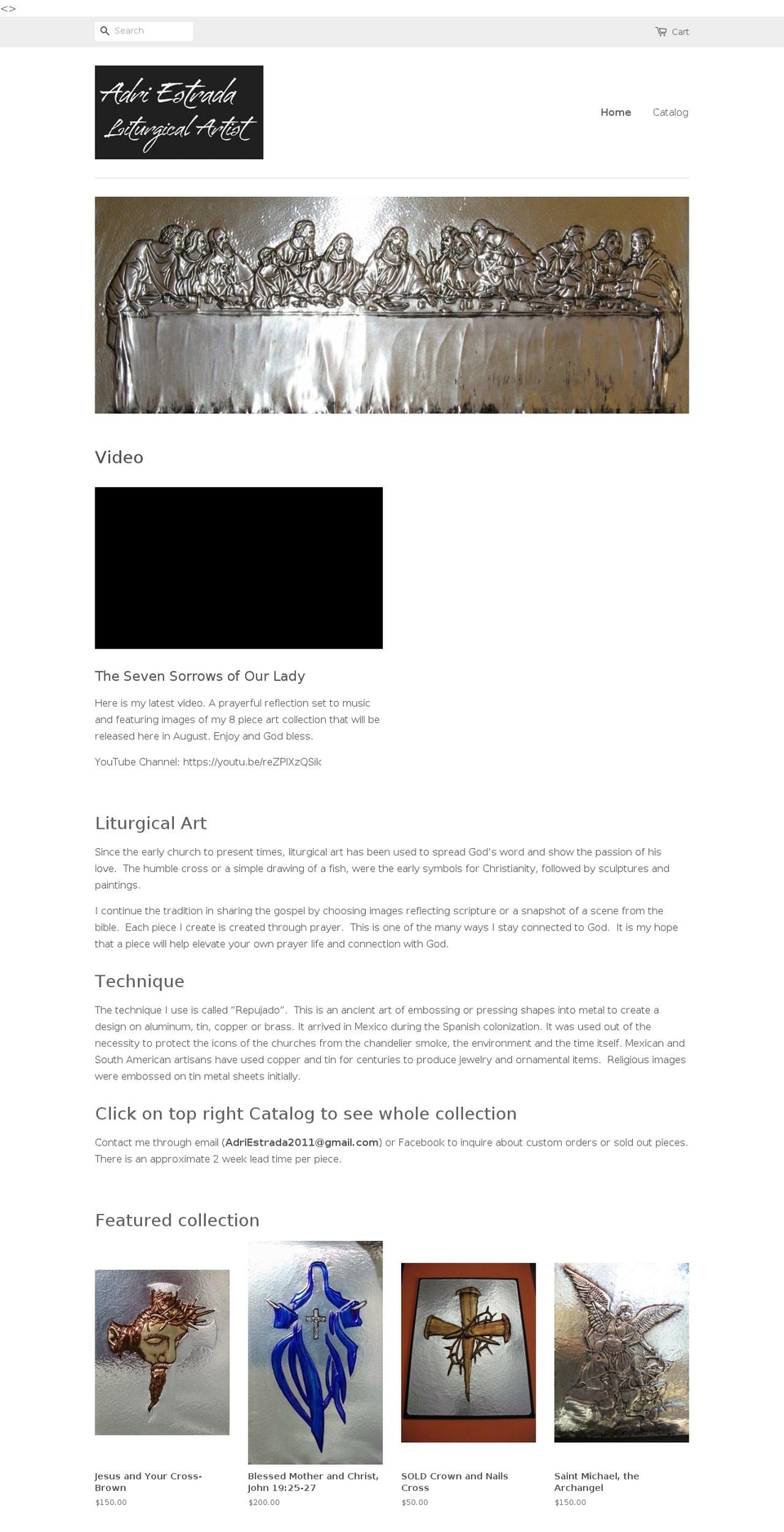 adriestradaart.com — Shopify storefront screenshot