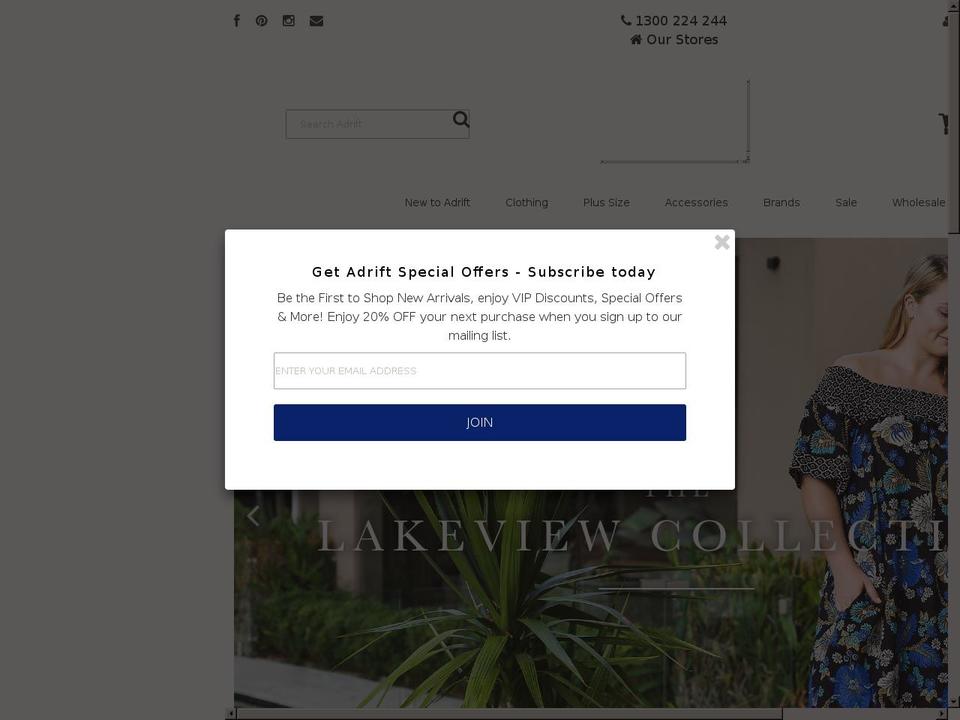 adriftmaster Shopify theme site example adrift.com.au