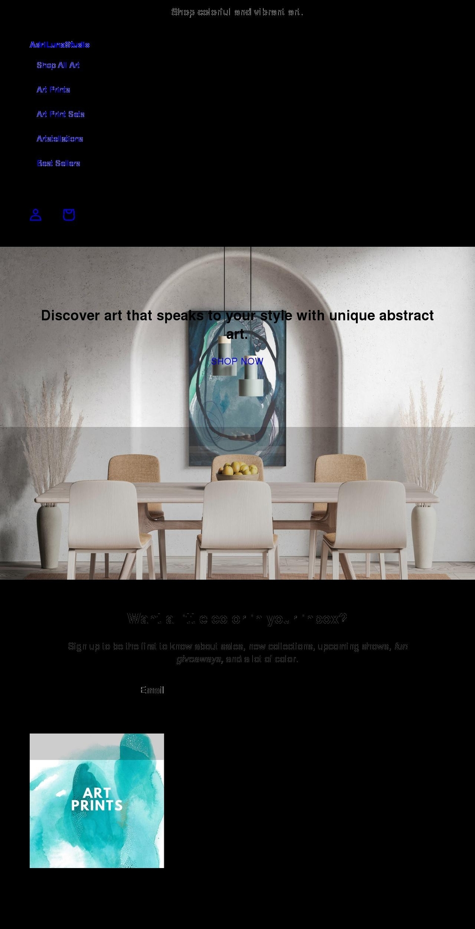 adrilunastudio.com shopify website screenshot