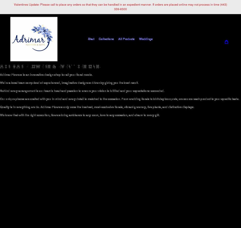 adrimarflowers.com shopify website screenshot