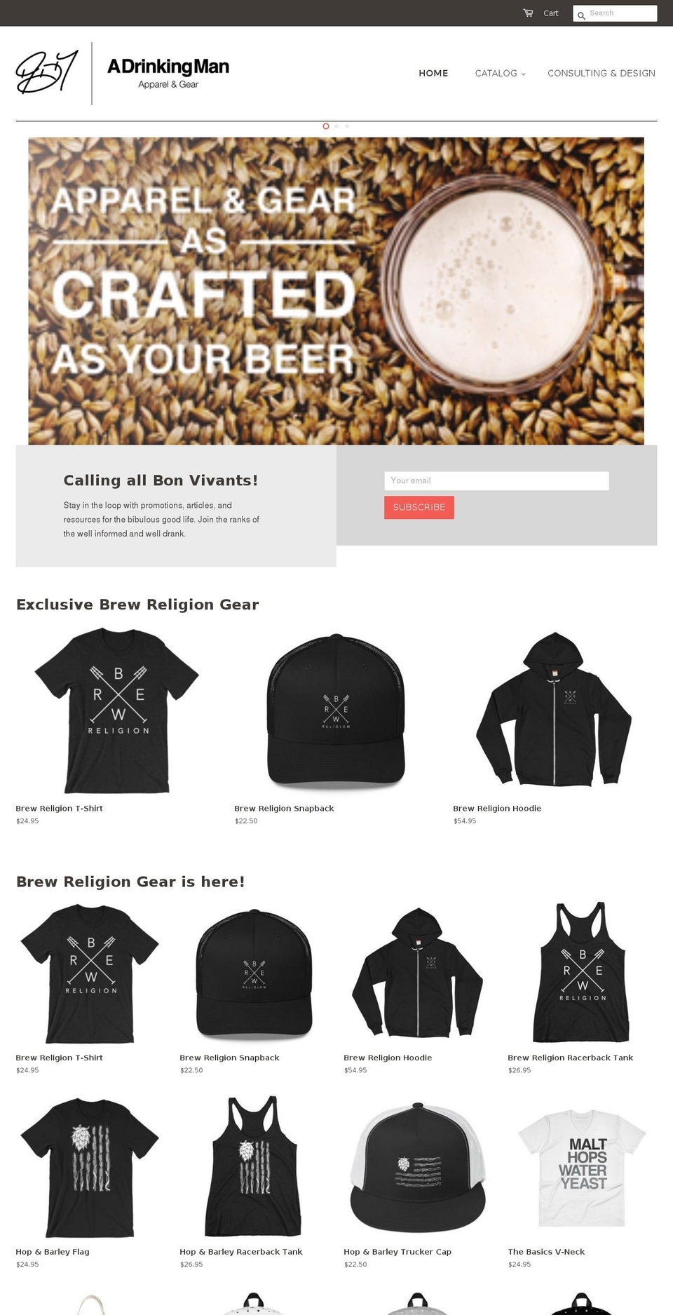 adrinkingman.com — Shopify storefront screenshot