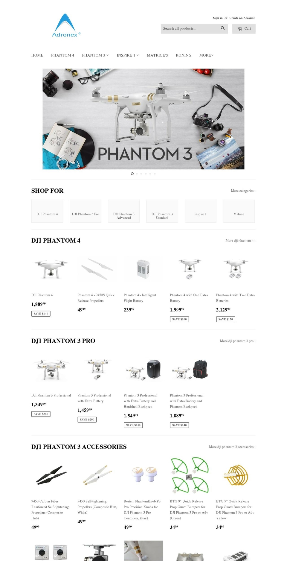 adronex.com shopify website screenshot