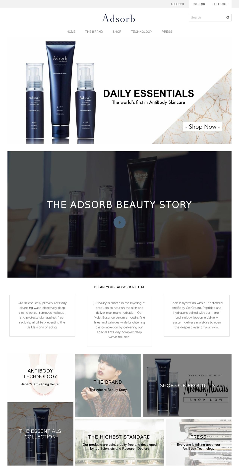 adsorbbeauty.com shopify website screenshot