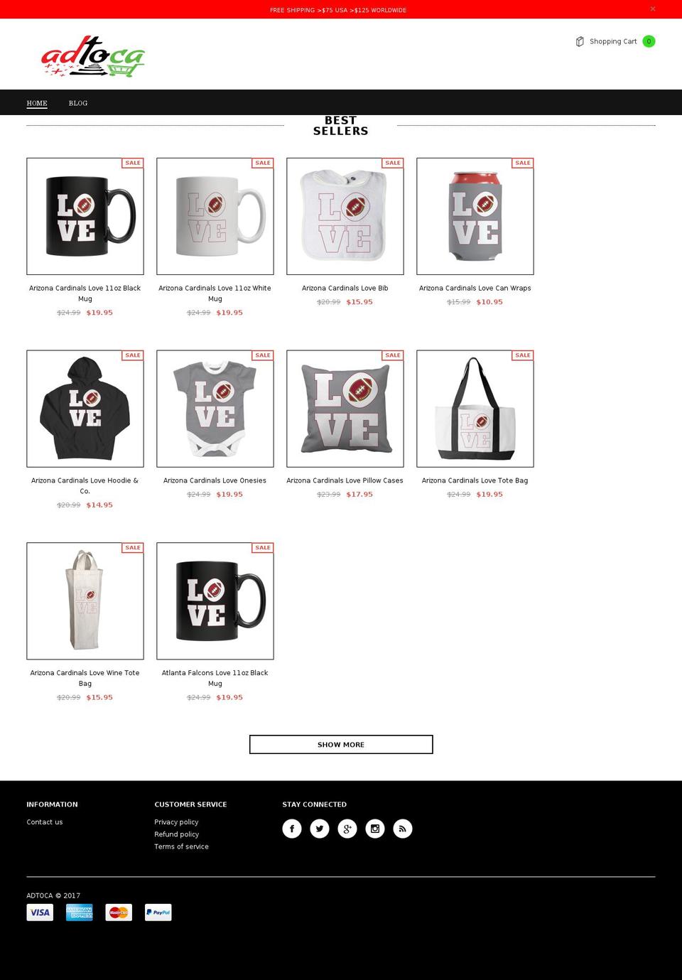 adtoca.com — Shopify storefront screenshot