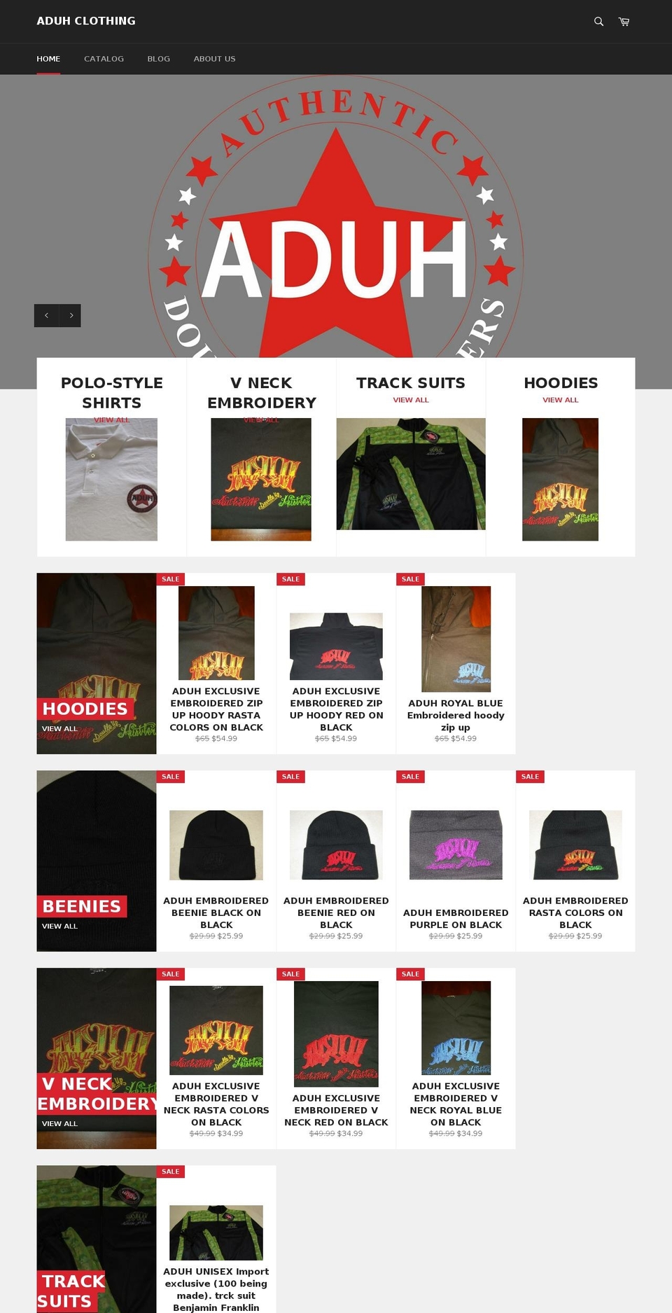 aduhclothing.com shopify website screenshot