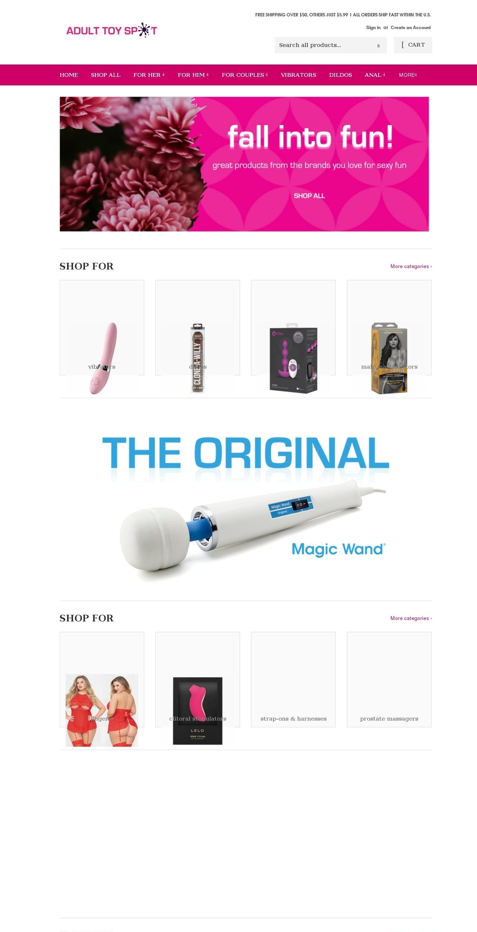 adulttoyspot.com shopify website screenshot