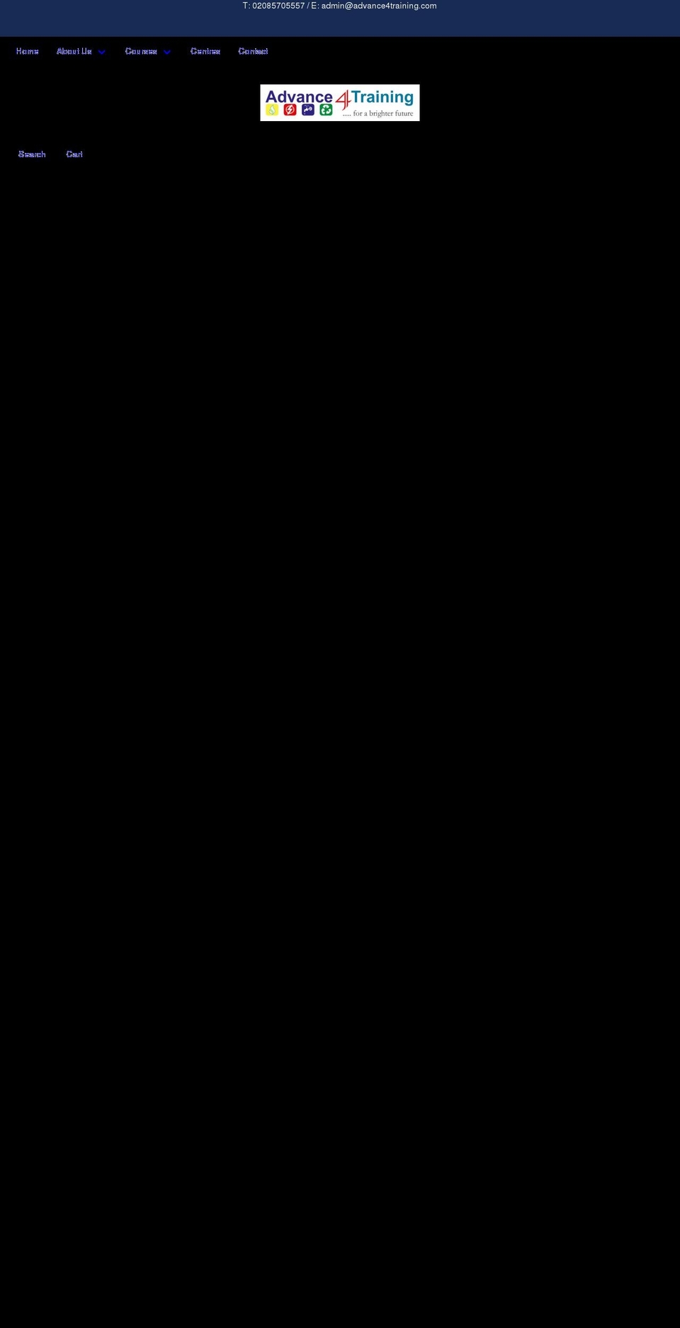 advance4training.com shopify website screenshot