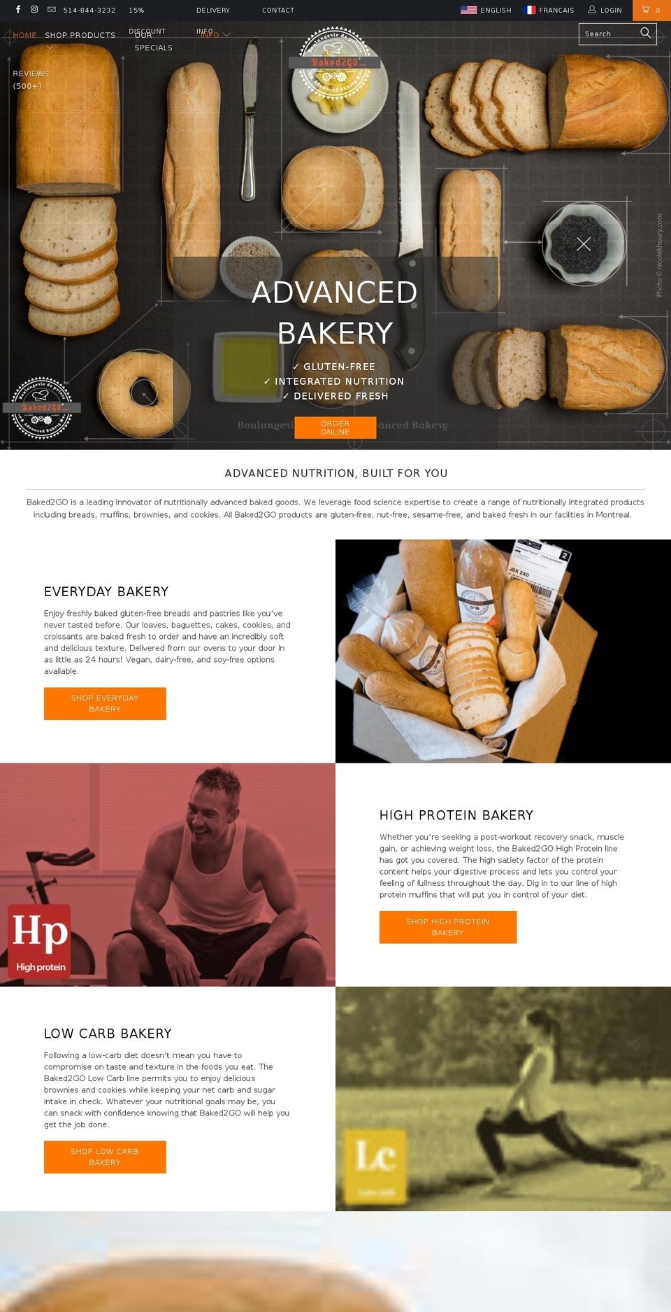 advancedbakery.ca shopify website screenshot